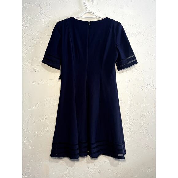 NWT Jessica Howard jersey navy mesh trim dress womens 8 corpcore career preppy - Picture 8 of 10
